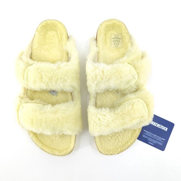 Birkenstock EU 39 L 8 M 6 NARROW Arizona Big Buckle Teddy Sandals Popcorn Yellow main image 6